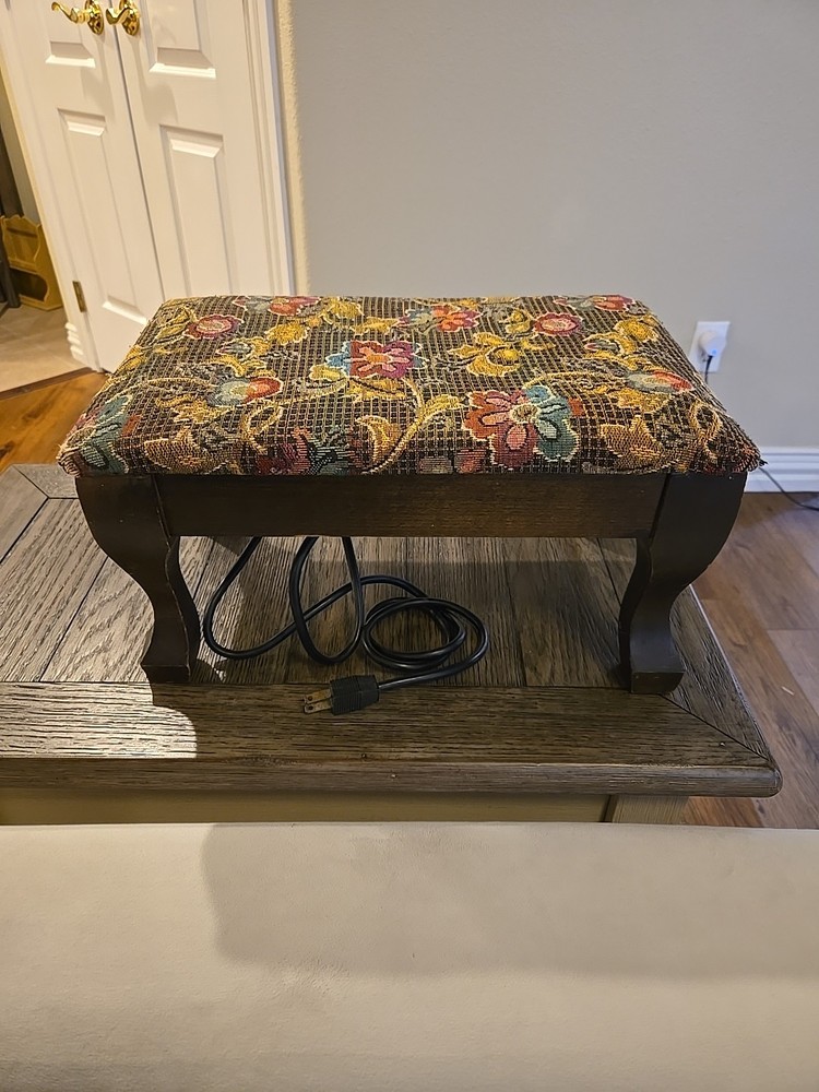 vintage electric heated footstool