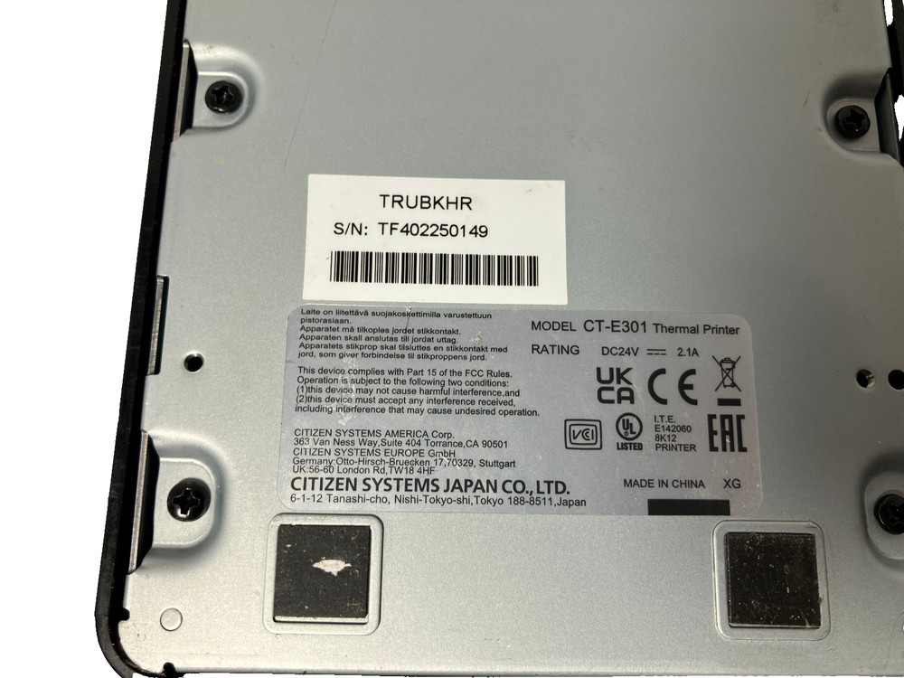 CITIZEN SYSTEMS CT-E301 DOCUMENT DUAL TONE POS THERMAL PRINTER Grade C