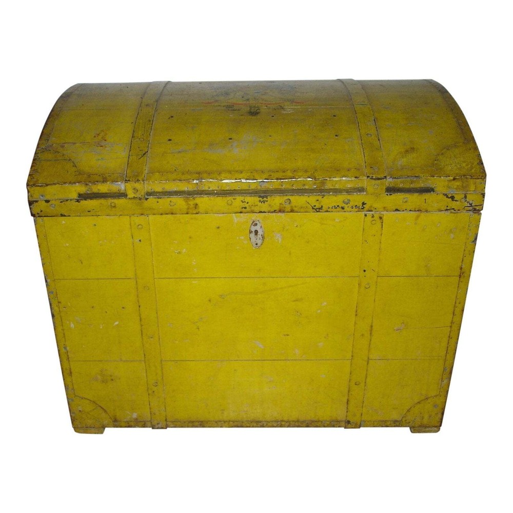 19th Century Painted Dome Top Blanket Chest | Trunk