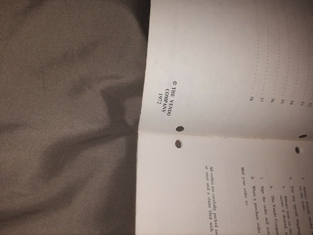 1972 Vendo HBA 8 A Coffee Vender Service Manual