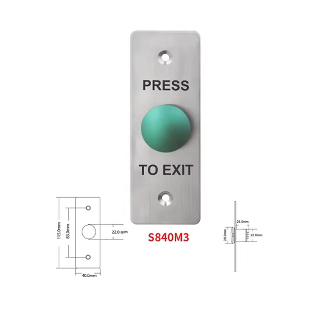 Mushroom Head Self Resetting 86 type Stainless Steel Access Control Switch Panel
