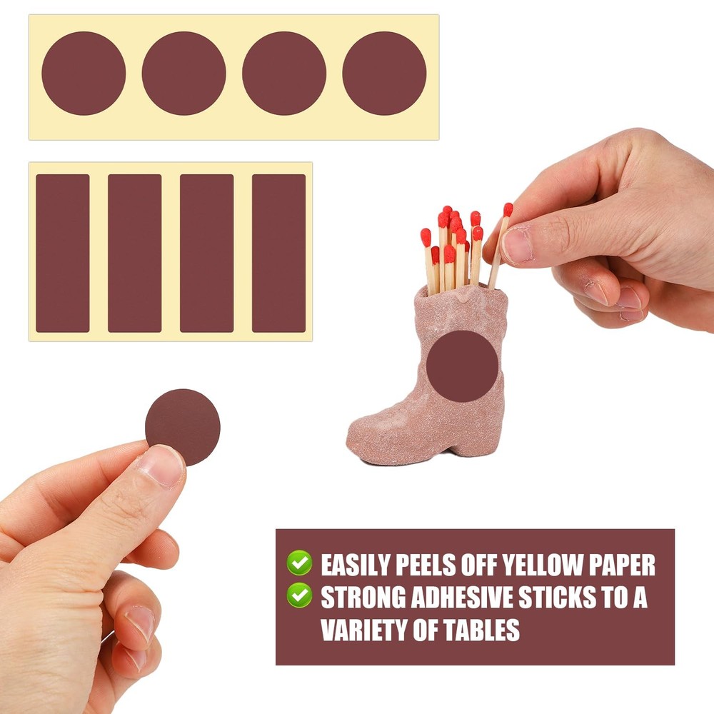 120pcs Adhesive Match Striker Papers Round and Rectangle Stickers