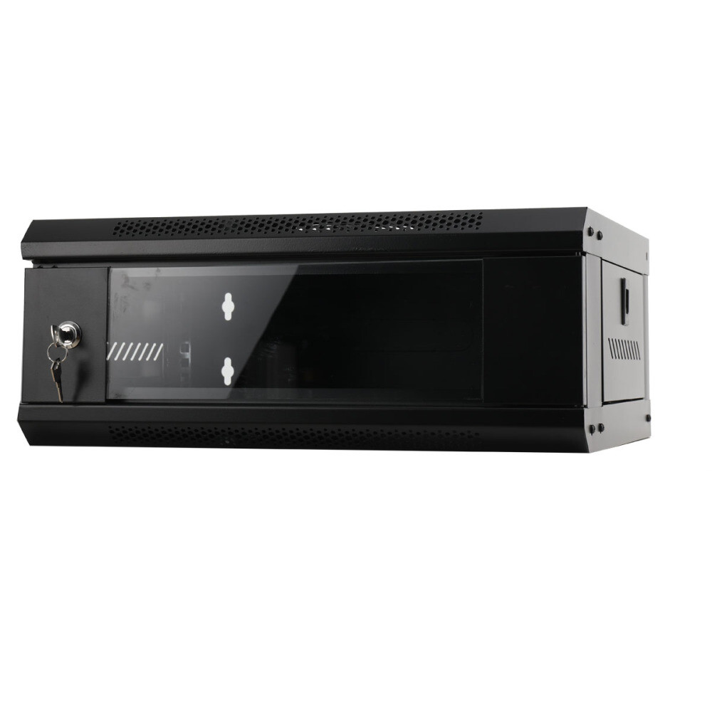 4U Server Rack Enclosure Server Cabinet Wall Mount with Glass Locking Door 2Keys