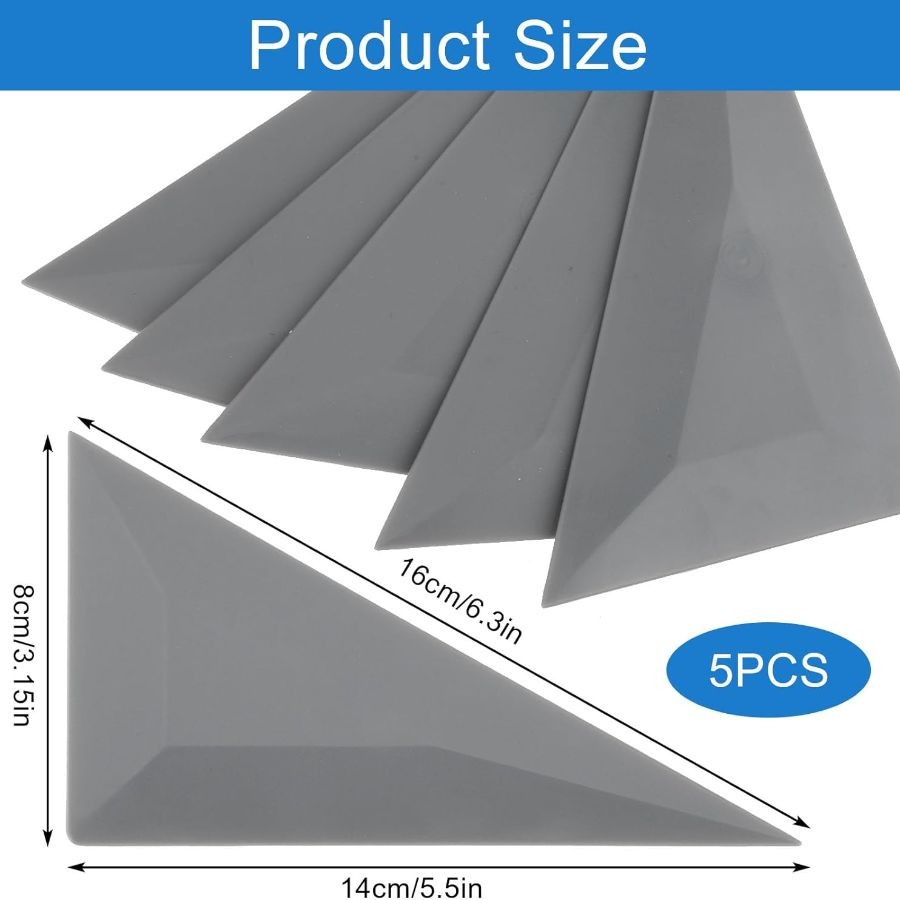 5-Piece Window Tint Tool Kit - Triangle & Contour Squeegees, Card Scraper, Vinyl
