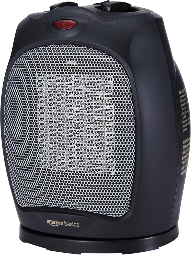 Oscillating Ceramic Space Heater, Portable Fast Heating Indoor Solution, with Ov