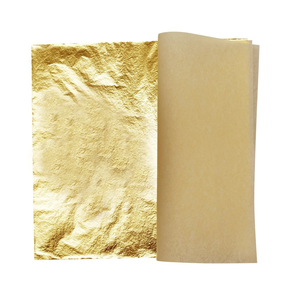 Gigules Gold Leaf Sheets 100 Pcs Imitation Foil for Arts