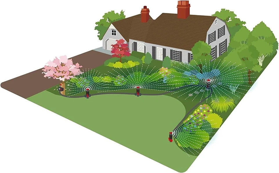 96093 Multi-Adjustable Flex Design Garden Sprinkler with Extension Set, Great fo