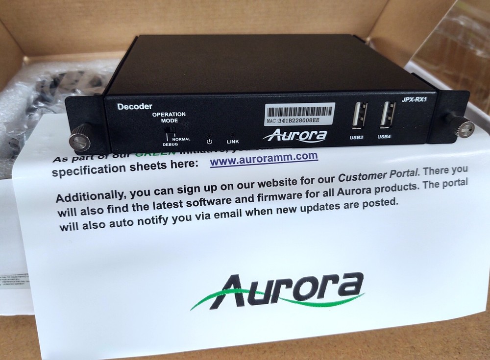 Aurora JPX-RX1 JPEG2000 to HDMI Streaming Media Decoder