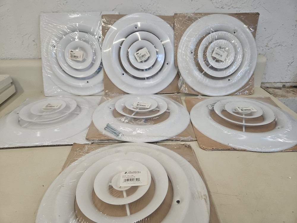 Lima, AirMate White 6" Ceiling Diffusers. Lot Of 7. GB8
