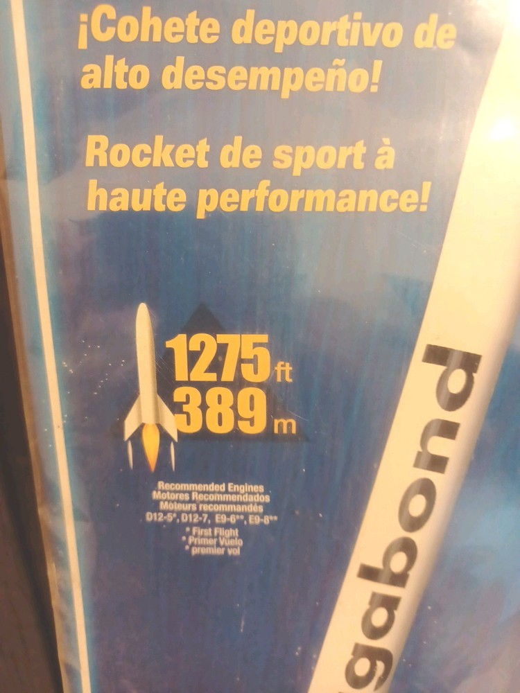 ESTES Vagabond Flying Model Rocket Kit - OOP - 3217