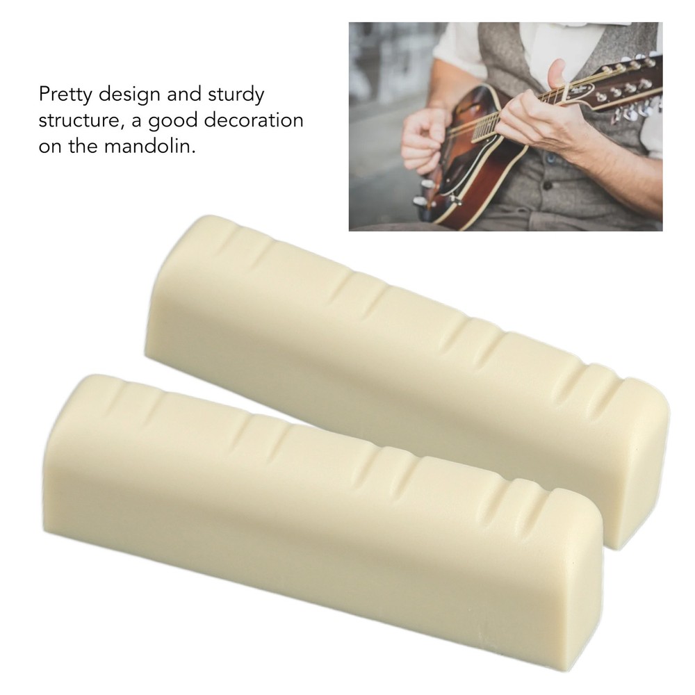 5Pcs Mandolin Bridge Nut 8 String Plastic 3.5cm Universal Instrument Accessory