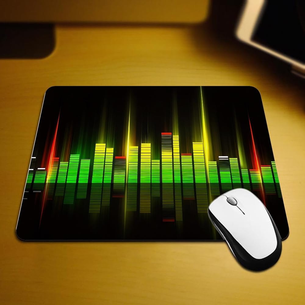 Gaming Mouse Pad Cool Music Equalizer Non-Slip Rubber Mouse Pad for Computers...