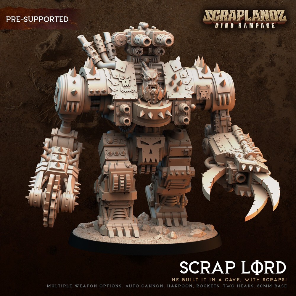 ScrapLord, Ork Commander / Death Mech - Ork Commander + Custom 60mm Base.