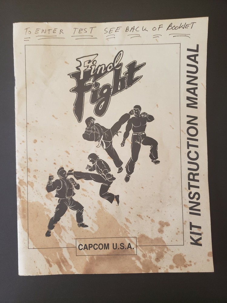 Original Capcom Final Fight Arcade Game Kit Instruction Manual