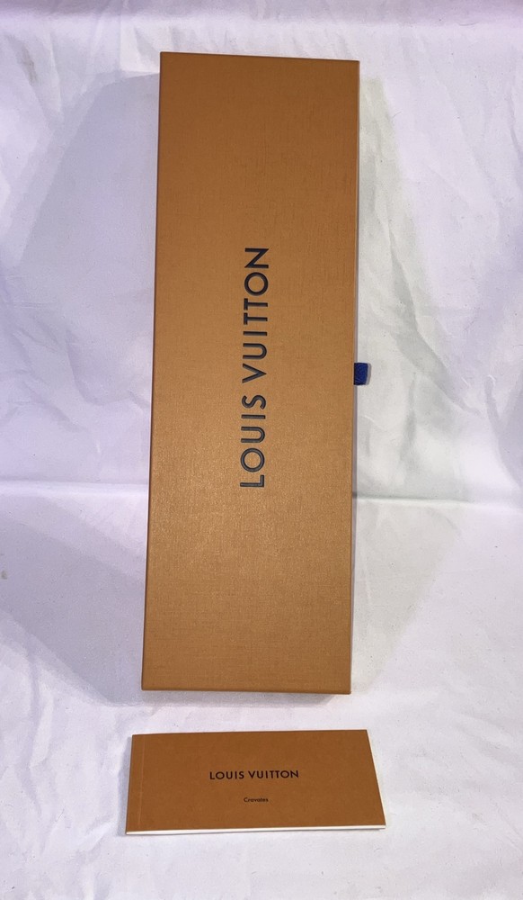 Authentic Louis vuitton tie box drawer pull box 15.5 X 5 X 1.25”w/ Booklet.