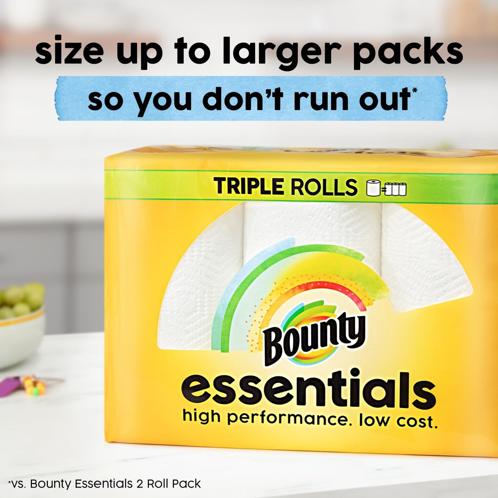Bounty Essentials Select-A-Size Paper 2 Rolls (162 Sheets per Roll), White