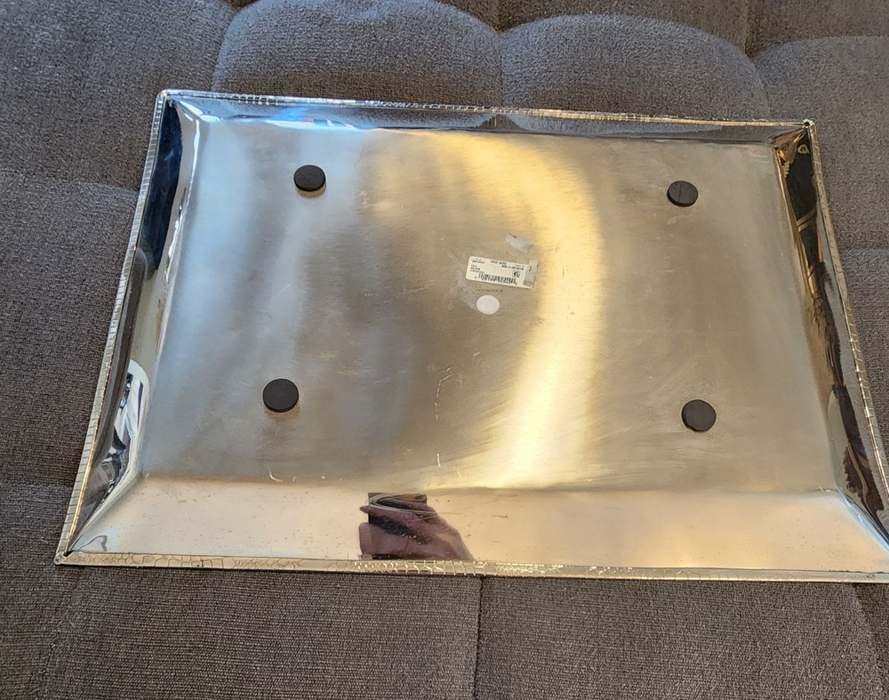 Large Godinger Art Co - Leather pattern Rectangle Serving Tray 14-1/4 x 19-3/4