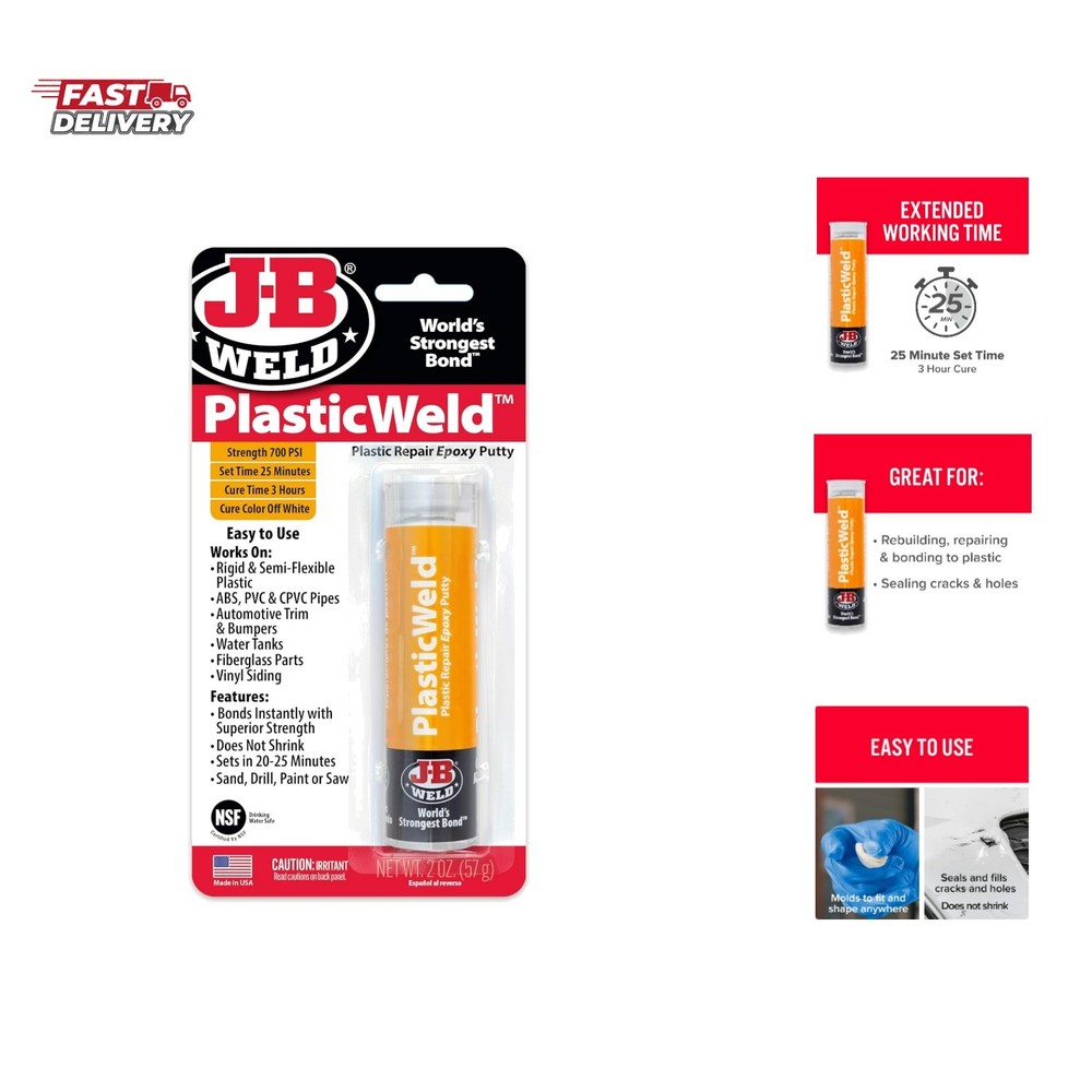 PlasticWeld Plastic Repair Epoxy Putty - 2 oz.