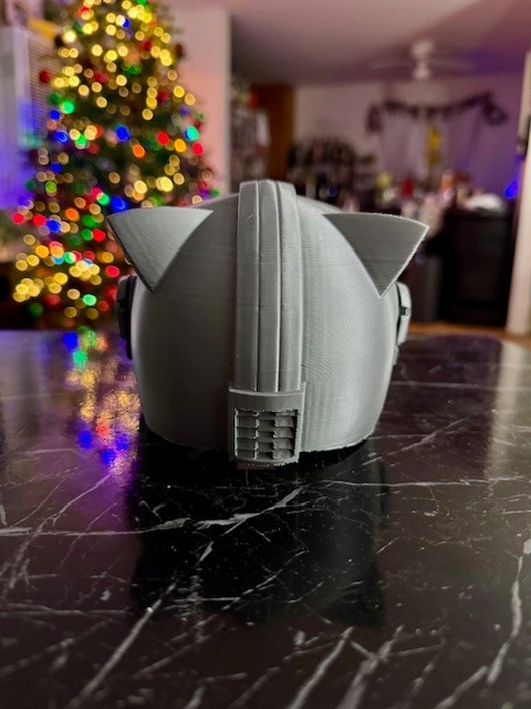 3D-Printed Mandalorian Helmet for Cats