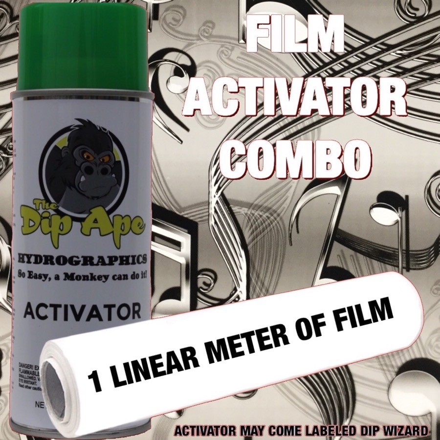 MUSIC NOTES DIP APE ACTIVATOR FILM COMBO HYDROGRAPHIC WATER TRANSFER