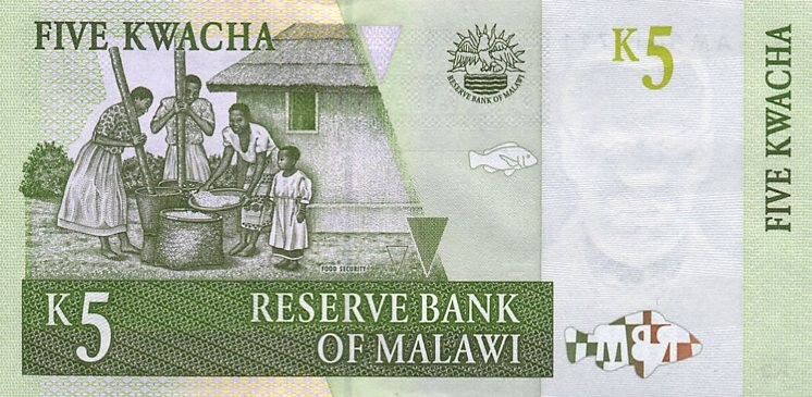 Malawi 5 Kwacha 1997 Pick 36a UNC