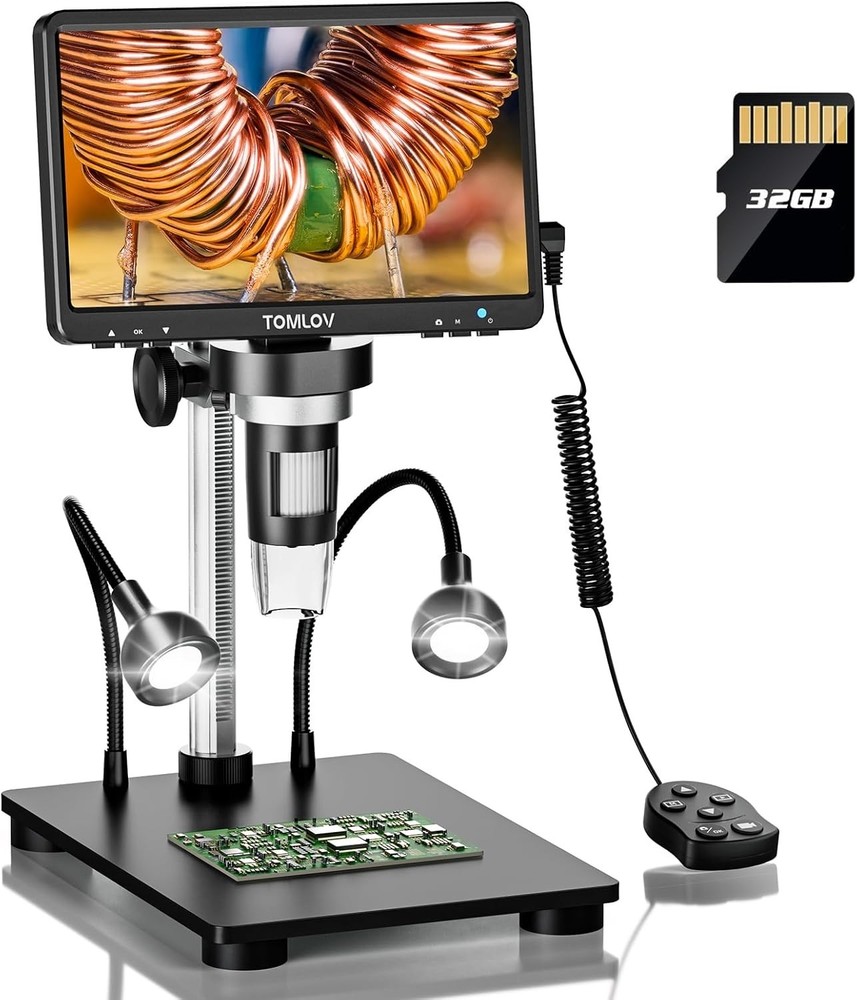 Explore Microscopic Wonders: DM9B 1200X LCD Microscope with Rotatable 7" Screen