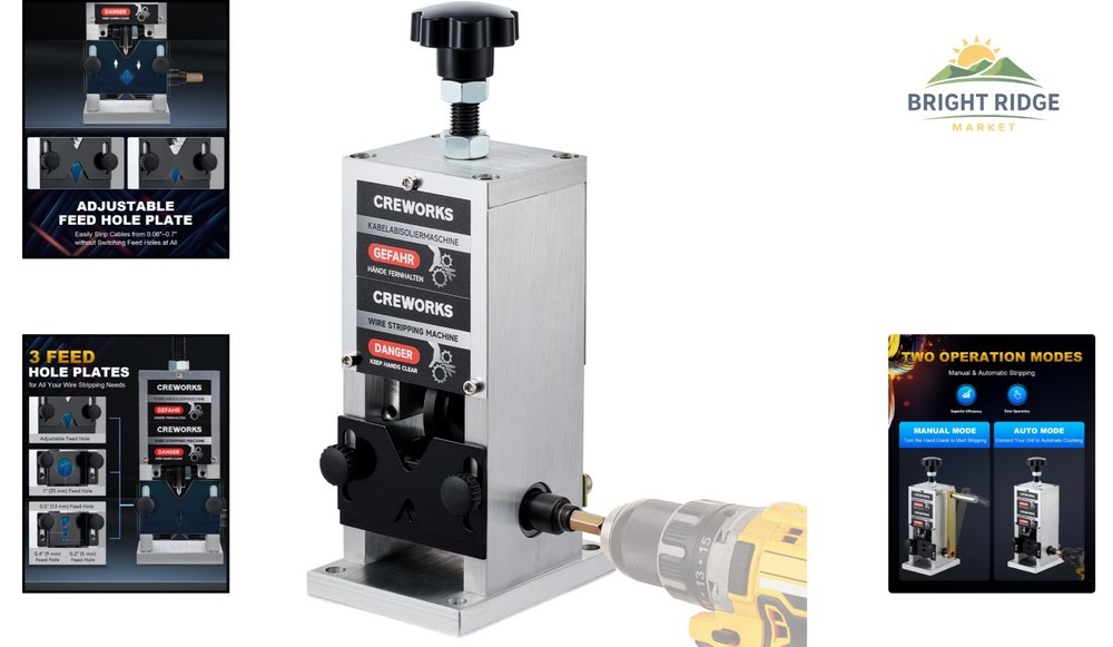 Manual Wire Stripping Machine for Scrap Wire, Adjustable Blade Height Tool