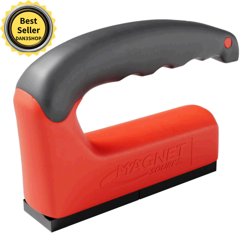 Master Magnetics Strong Magnet with Ergonomic Handle - 100 lb Pull Force, Red...