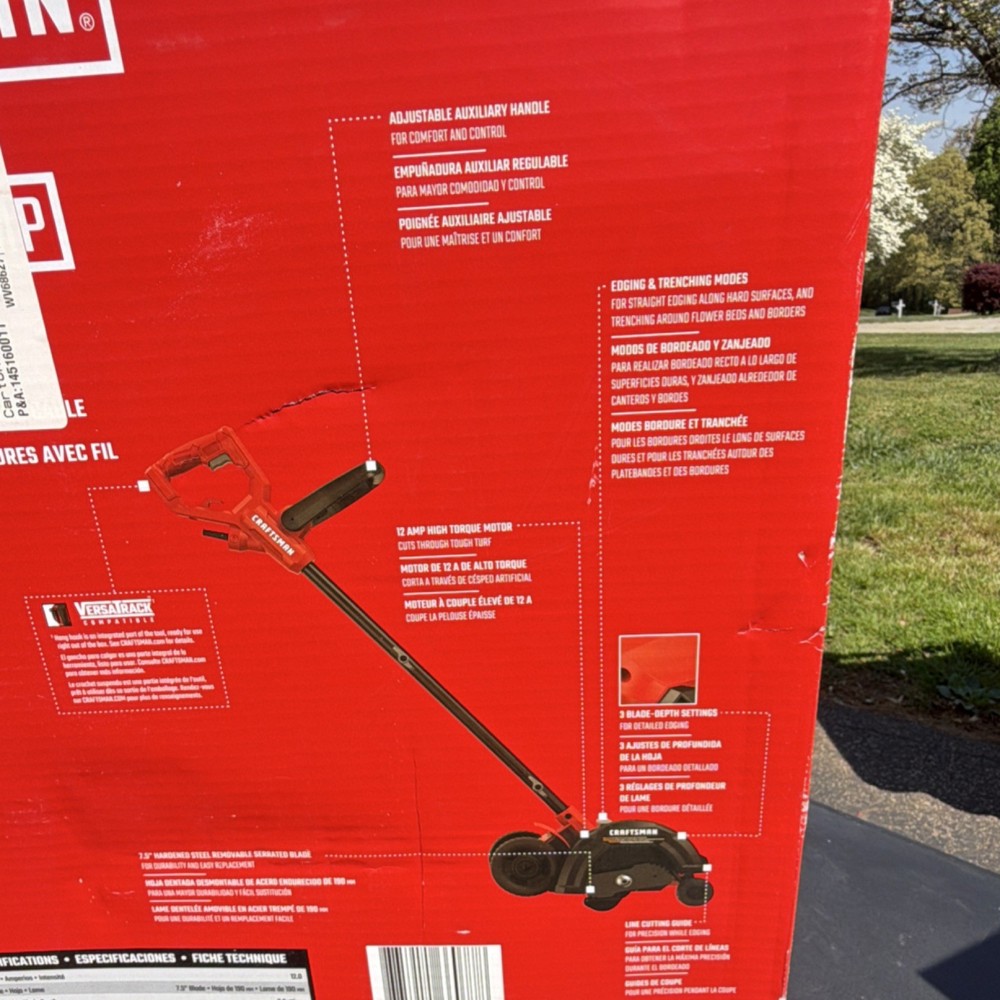 Craftsman CMEED400 Corded Edger 7.5" Blade, Adjustable Handle, High Torque