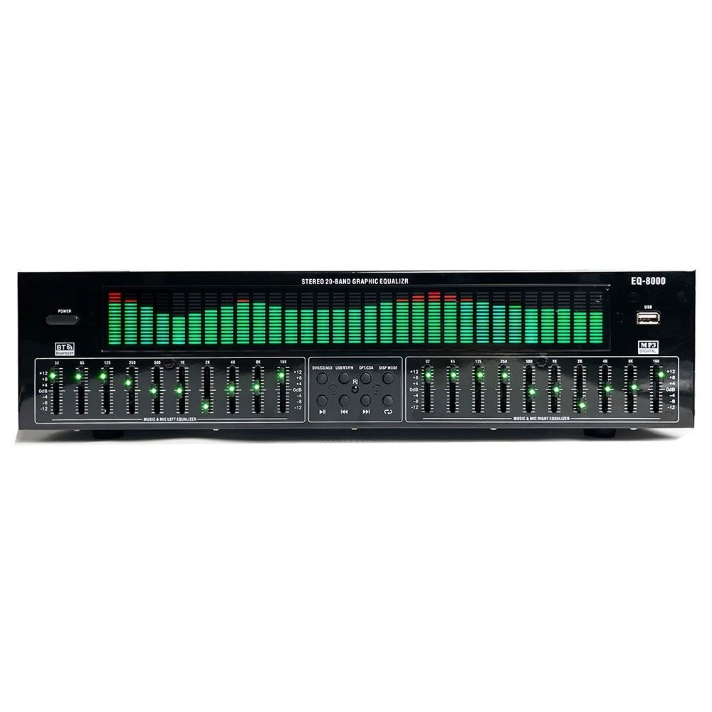 EQ8000 LED EQ Equalizer BT5.4 Optical Fiber Coaxial Audio Decoder Processor