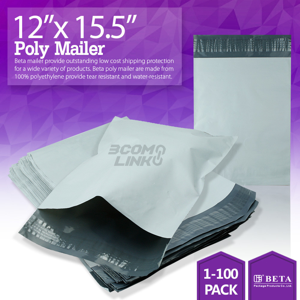 12"x15.5" Poly Mailer Shipping Mailing Packaging Envelope Self Sealing Bag Light