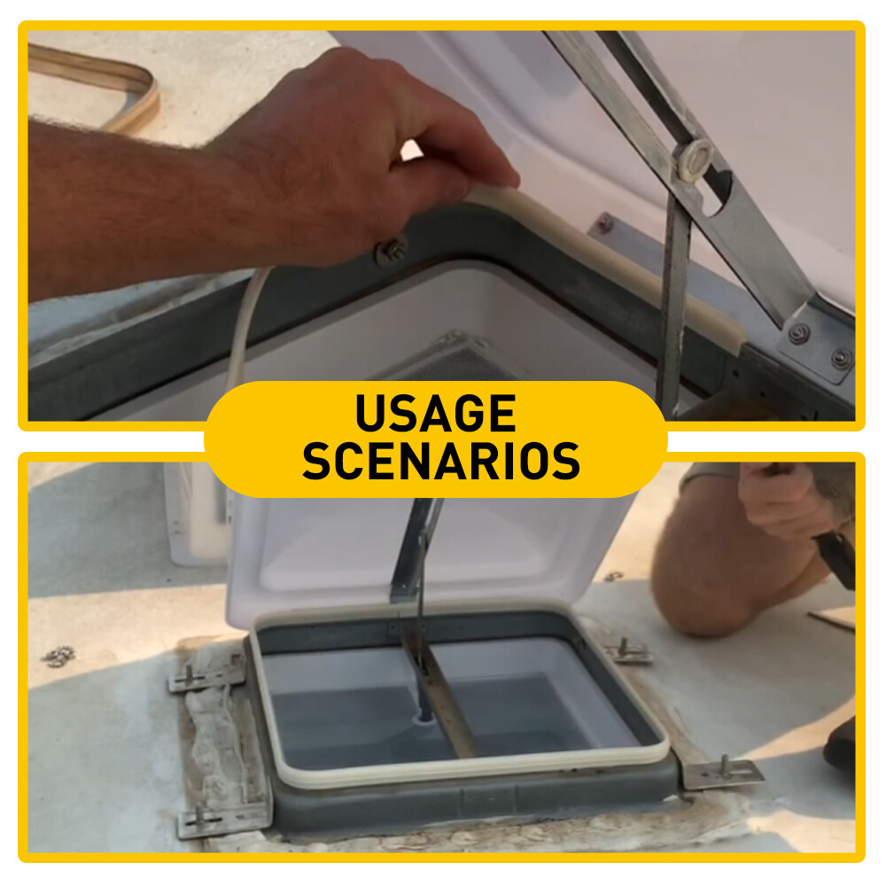 2 Pack For RV Roof Vent Seal 51" TPE Rubber Camper Vent Fan Gasket Replacement