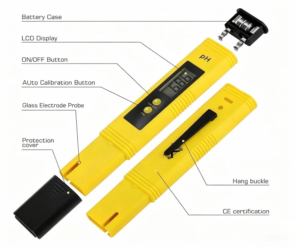 Compact Multi-Purpose pH Meter – Ideal for Drinking Water, Pools & Hydroponics