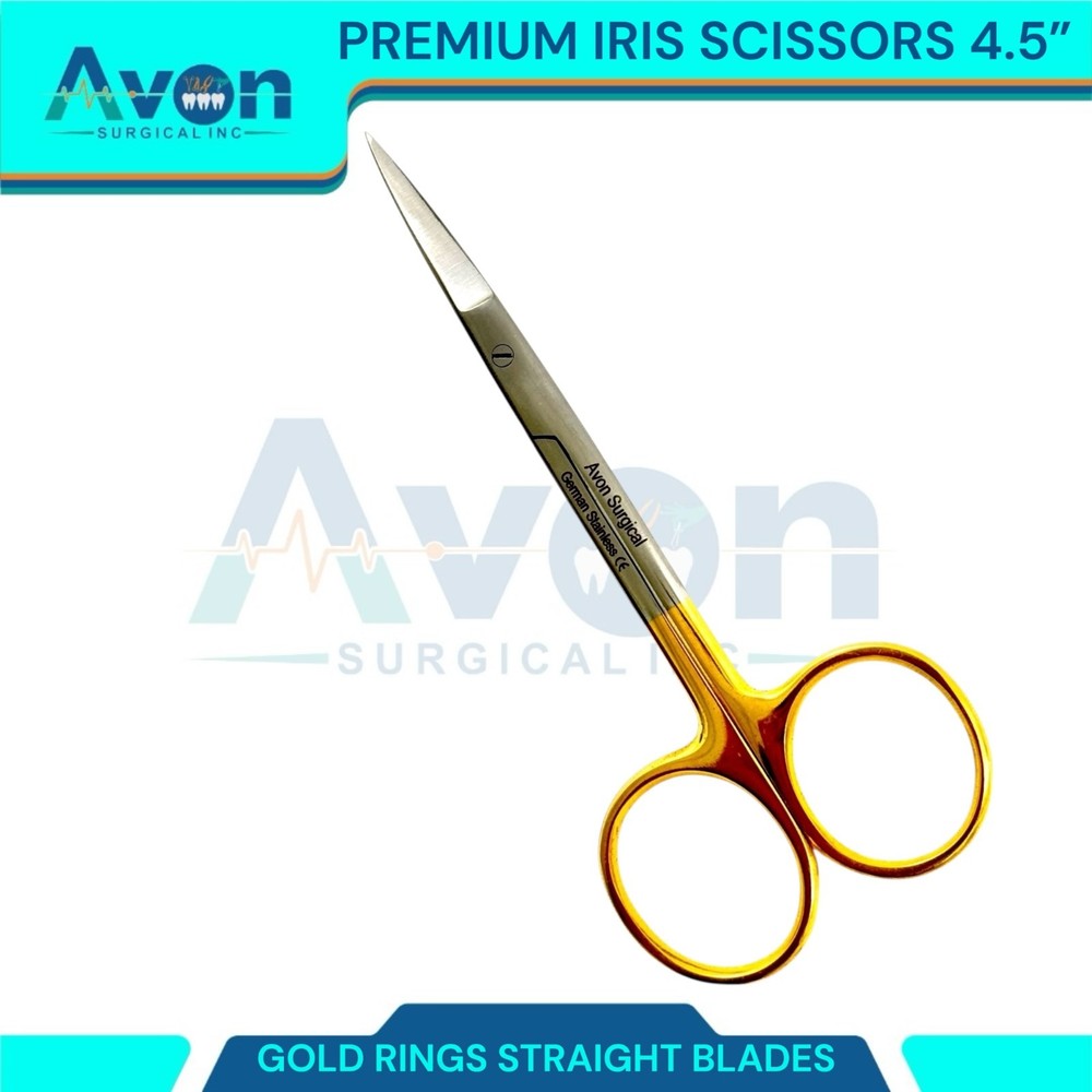 Premium Iris Scissors 4.5" w/ STR Sharp Points - Veterinary, Dental - Stainless