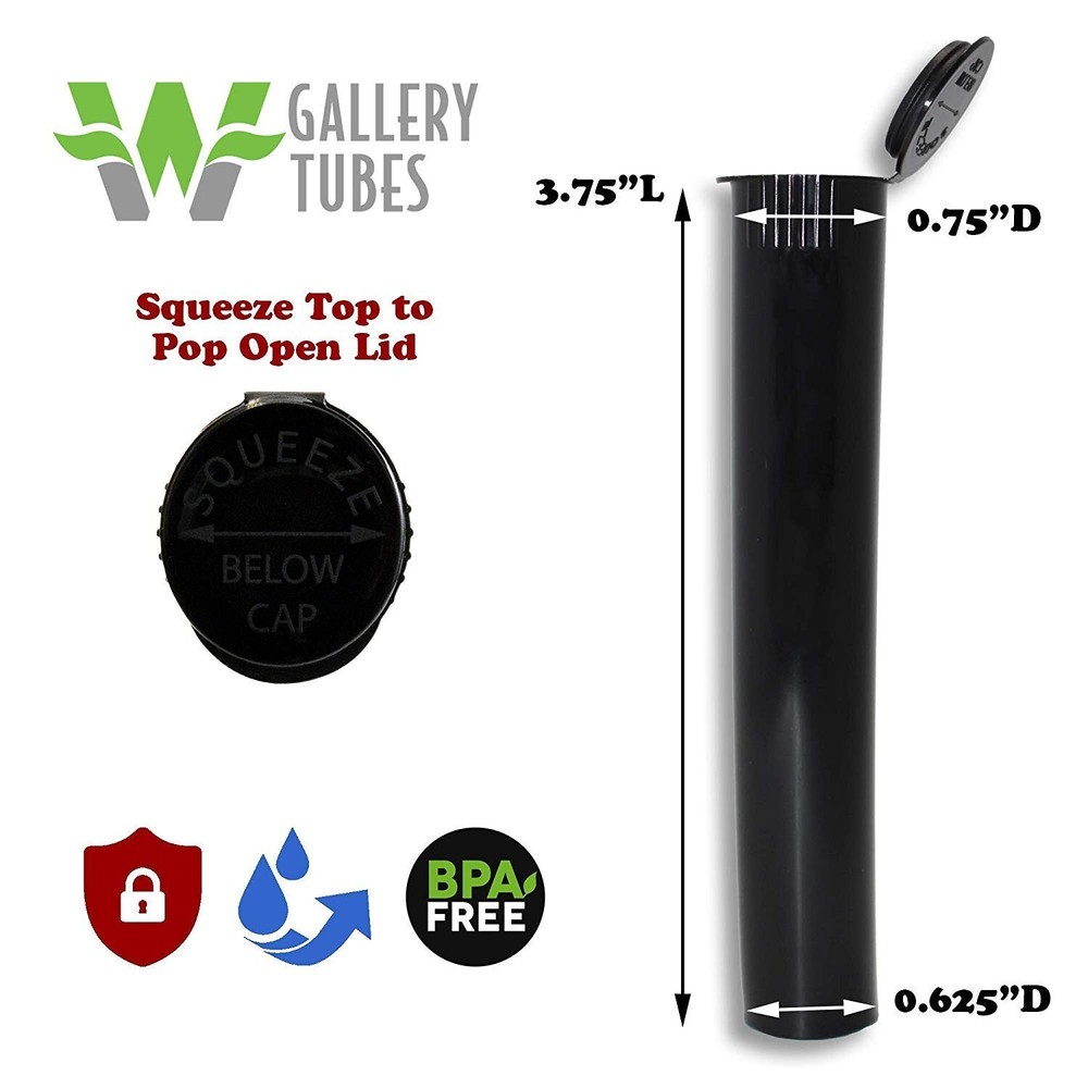 W Gallery 10 Black 98mm Open Cap Pop Top Tubes