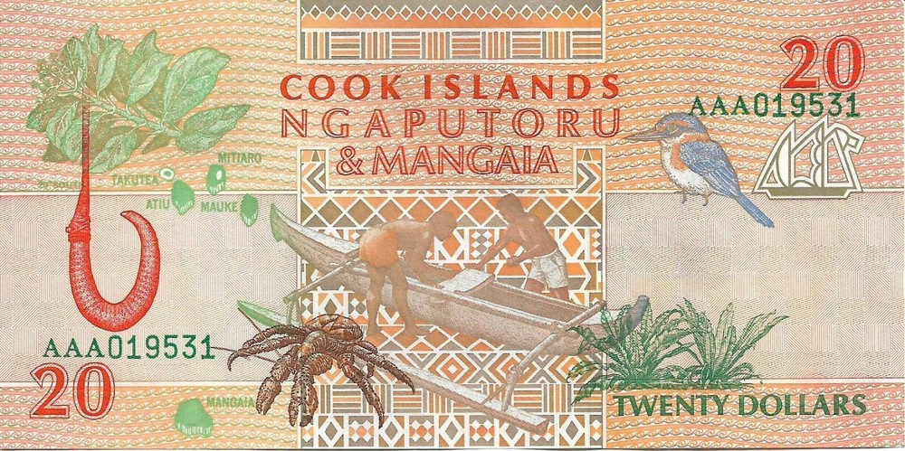 COOK ISLANDS 1992 $20 Dollars AAA0... P9a UNC