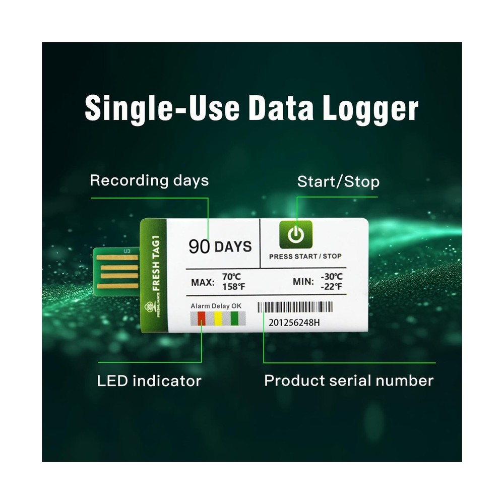 Freshliance 10pack Temperature Data Logger USB Disposable Temperature Recorde...