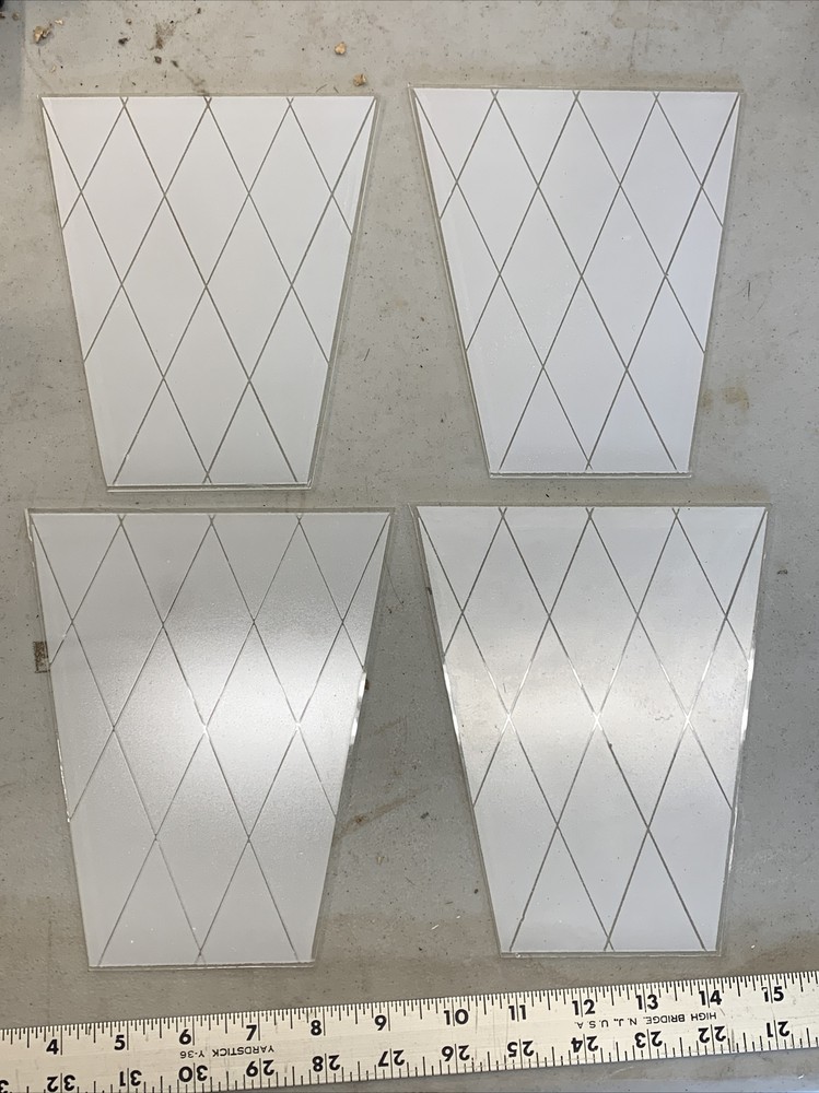 Vtg White Glass Diamond Glass Pieces
