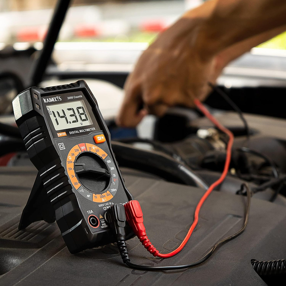 Digital Multimeter with Case, DC AC Voltmeter, Ohm Volt Amp Test Meter and Conti