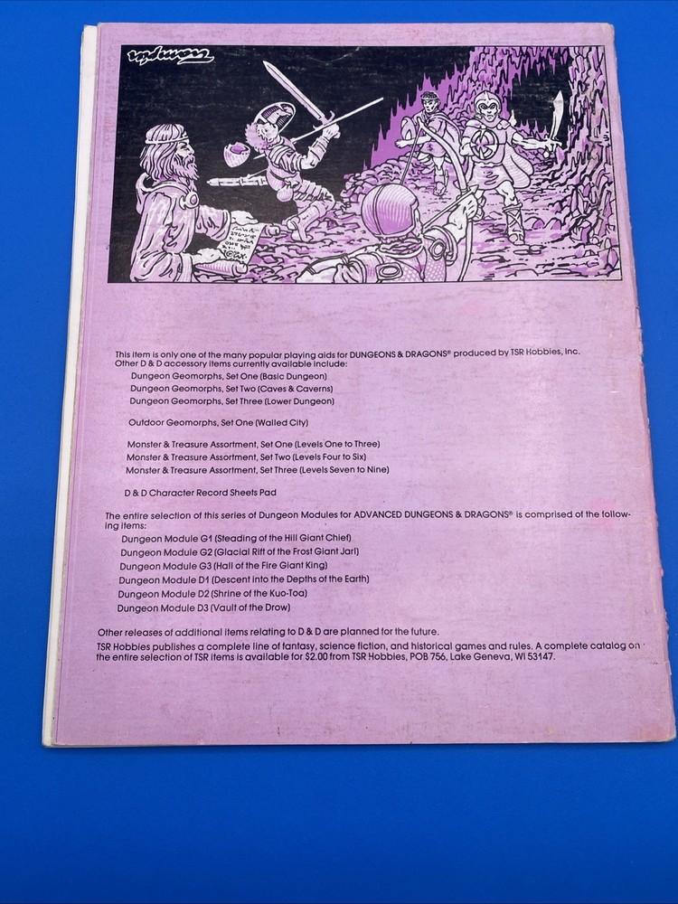 ADVANCED DUNGEONS & DRAGONS DUNGEON MODULE D1 D2 D3 COMPLETE MODULE SET TSR 1978