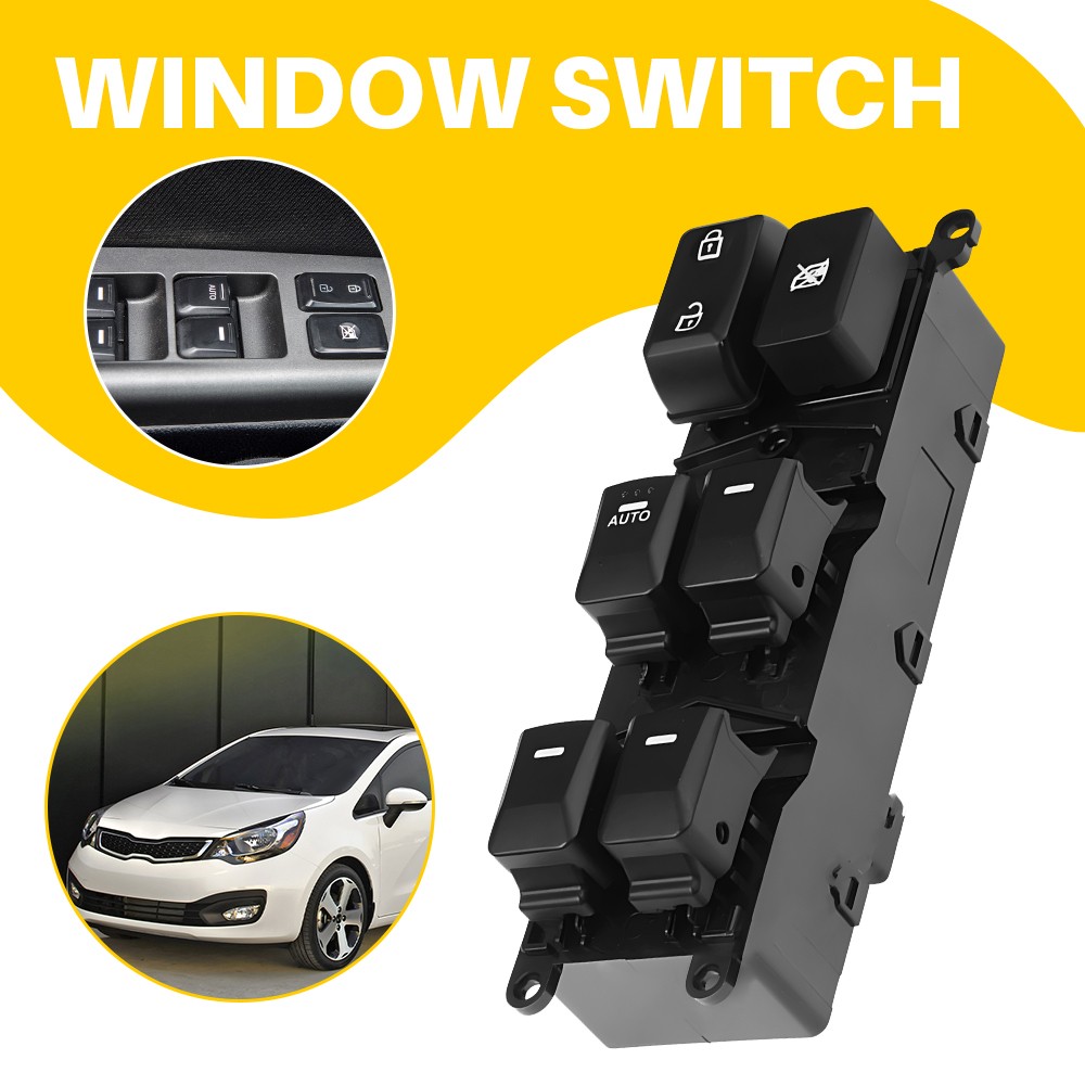 Master Power Window Control Switch Front Left Side For 2012-2015 Kia Rio 16 Pins