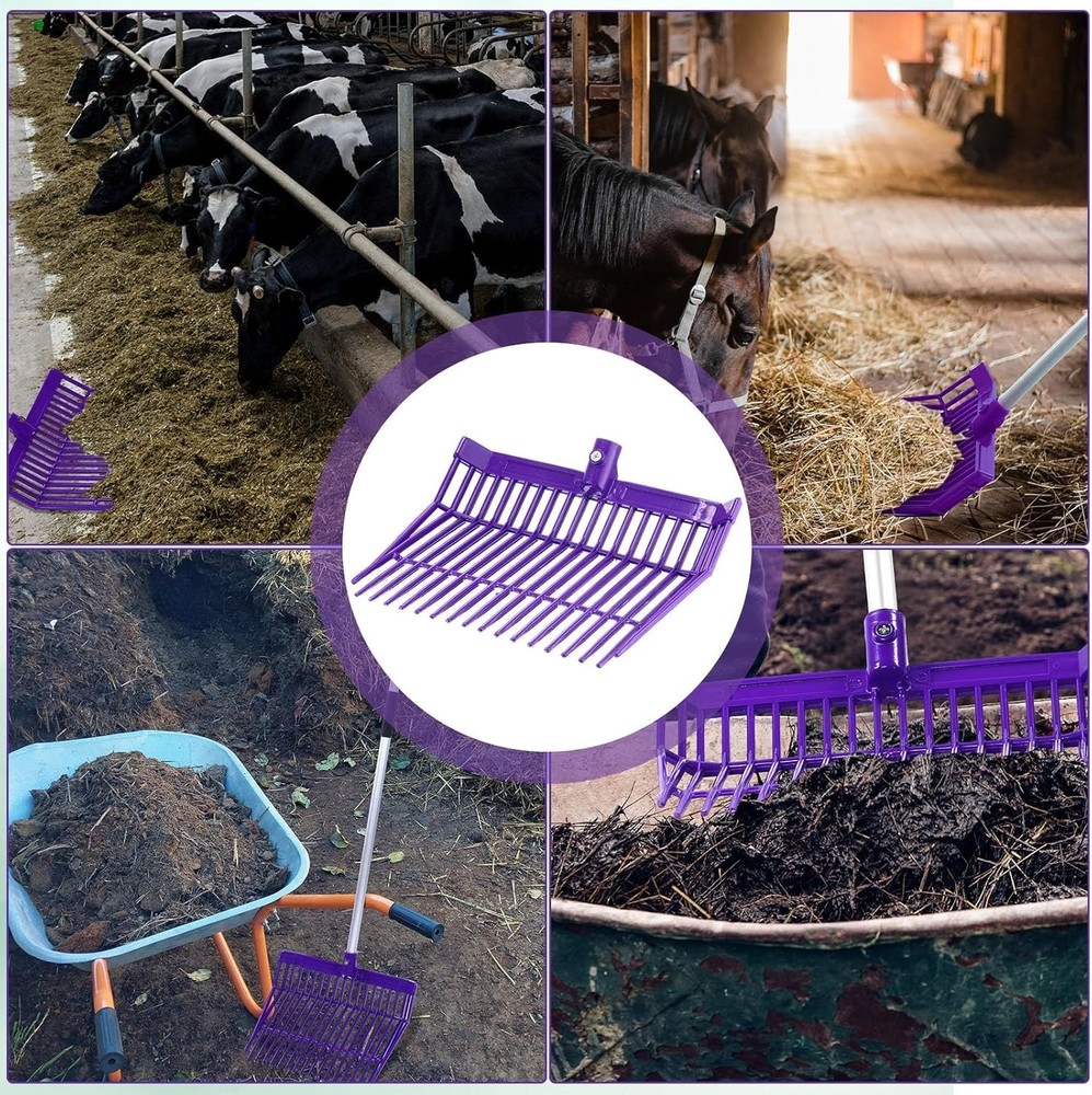 6 Pcs Manure Fork Head Bulk 18 Tines Pitch Fork Replacement Head with Screws ...