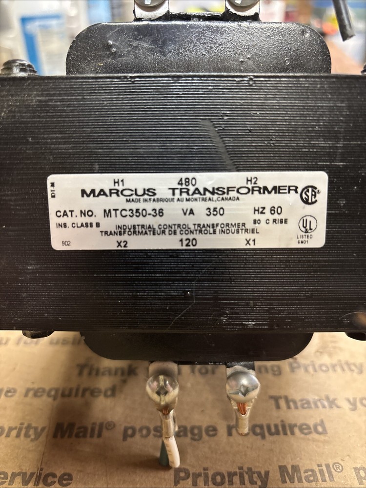 MARCUS MTC350-36 600V 350VA 60 Hz Class B Transformer Used