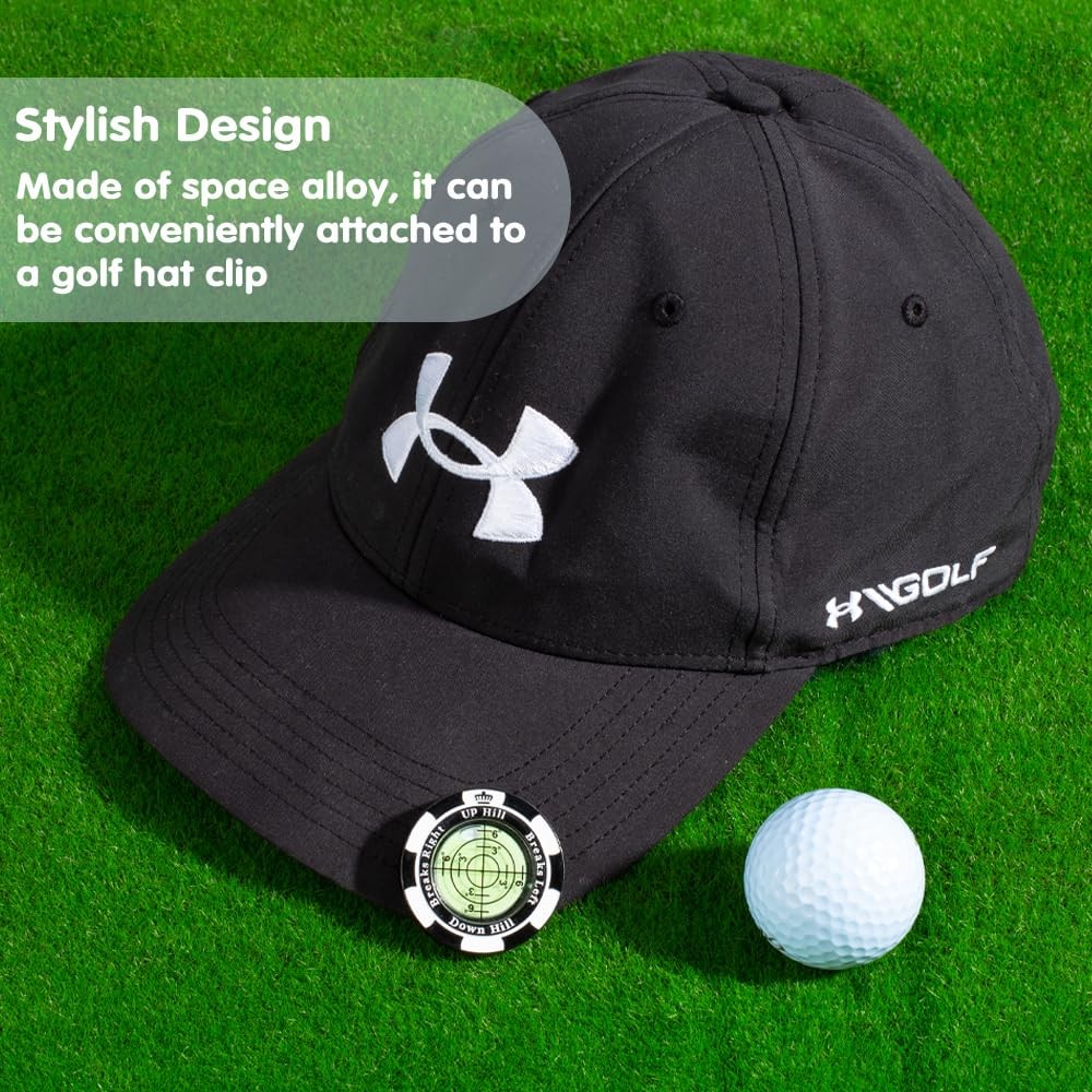 Golf Green Reading Ball Marker Hat Clip Precision Slope Reader Alignment Tool