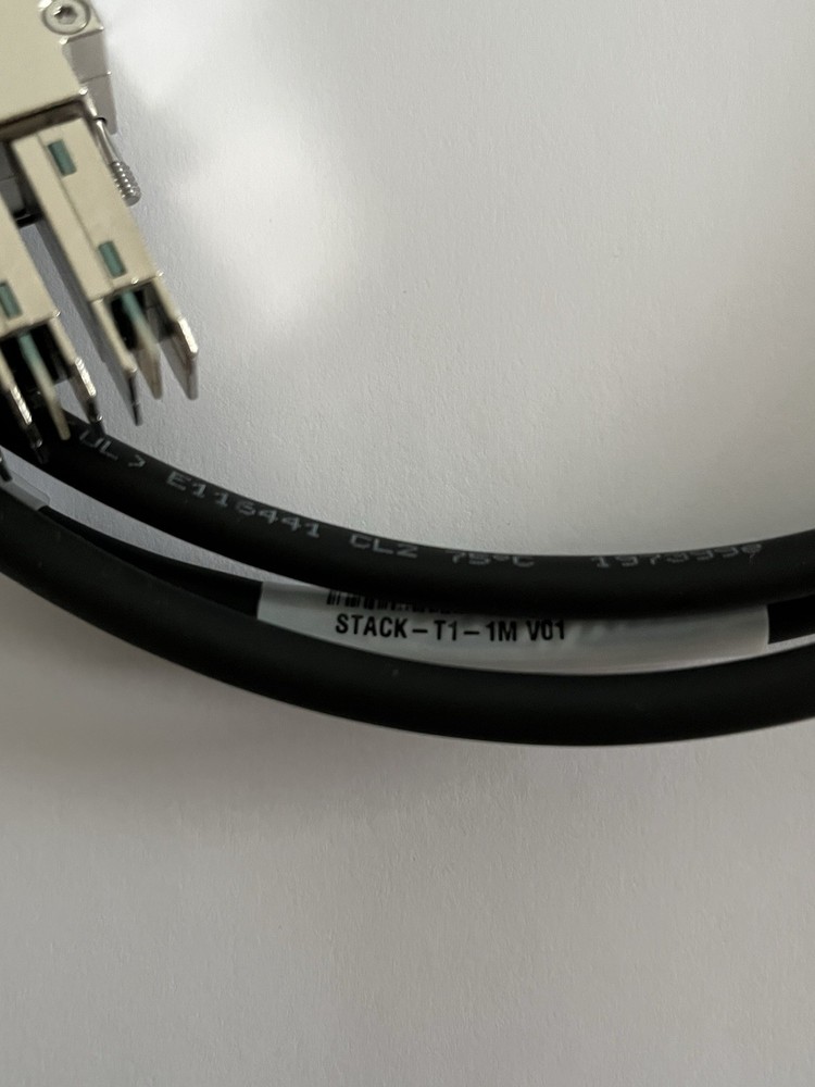 Lot of 2 Cisco STACK-T1-1M StackWise-480 1m Stacking Cable 800-40404-01 UNTESTED