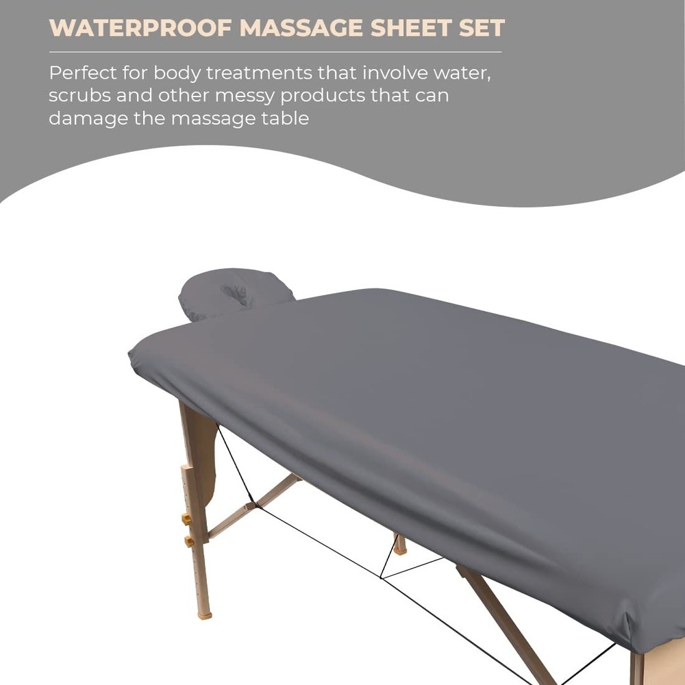 ForPro Professional Collection Waterproof Massage Table Cover, Cool Grey