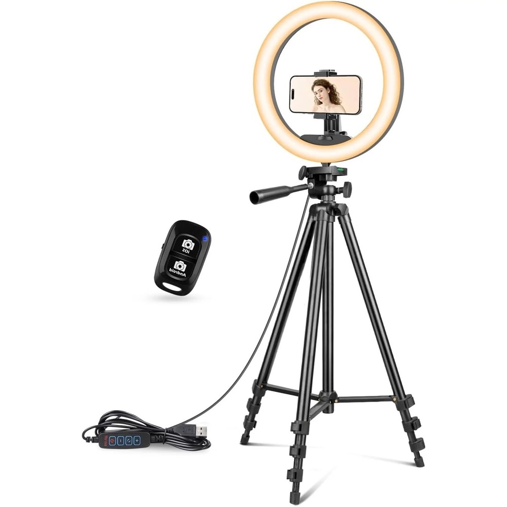 12 inch Ring Light with Stand, Selfie Ring Light with 55" Extendable Tripod Stan