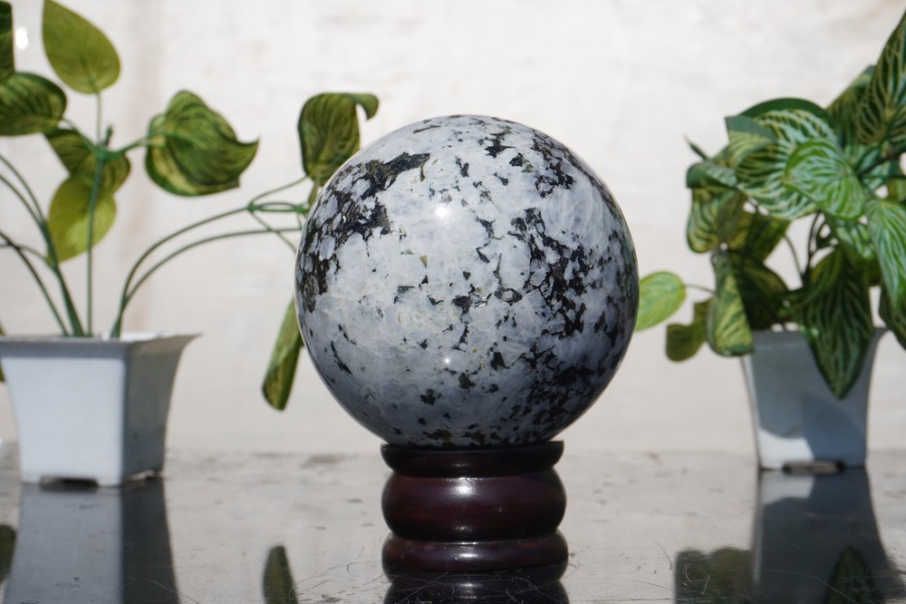 Large 100MM Rainbow Moonstone Metaphysical Crystal Sphere Ball