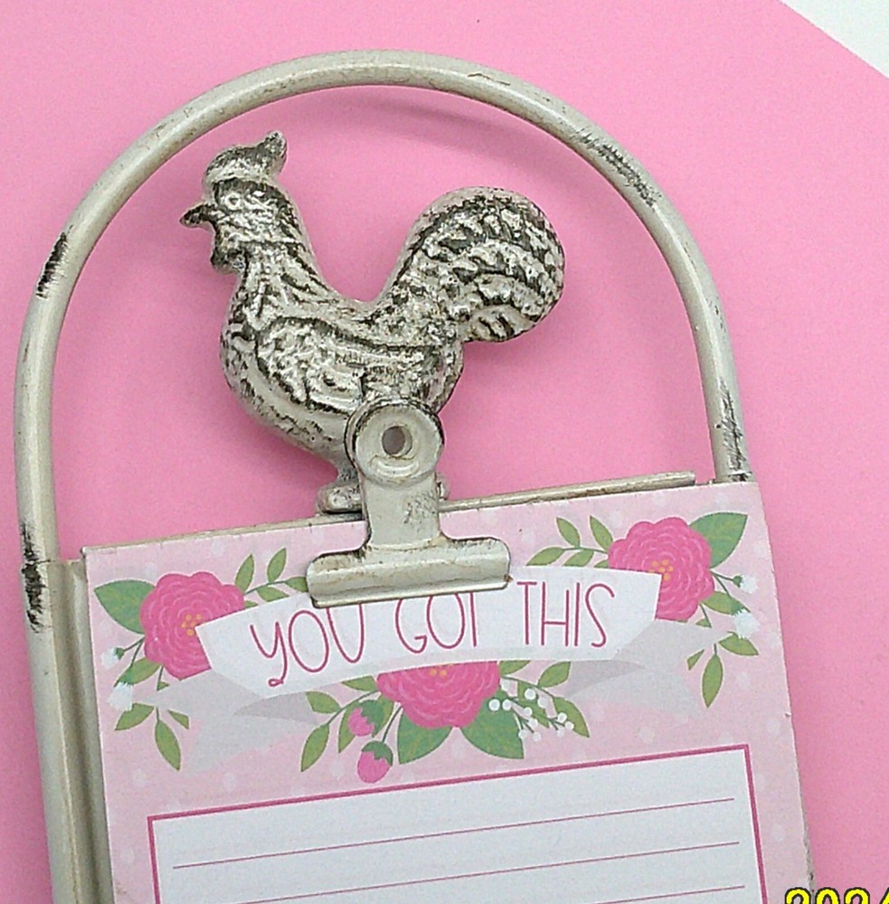Rooster Kitchen Recipe/List Holder, To Do List Holder, Note Holder
