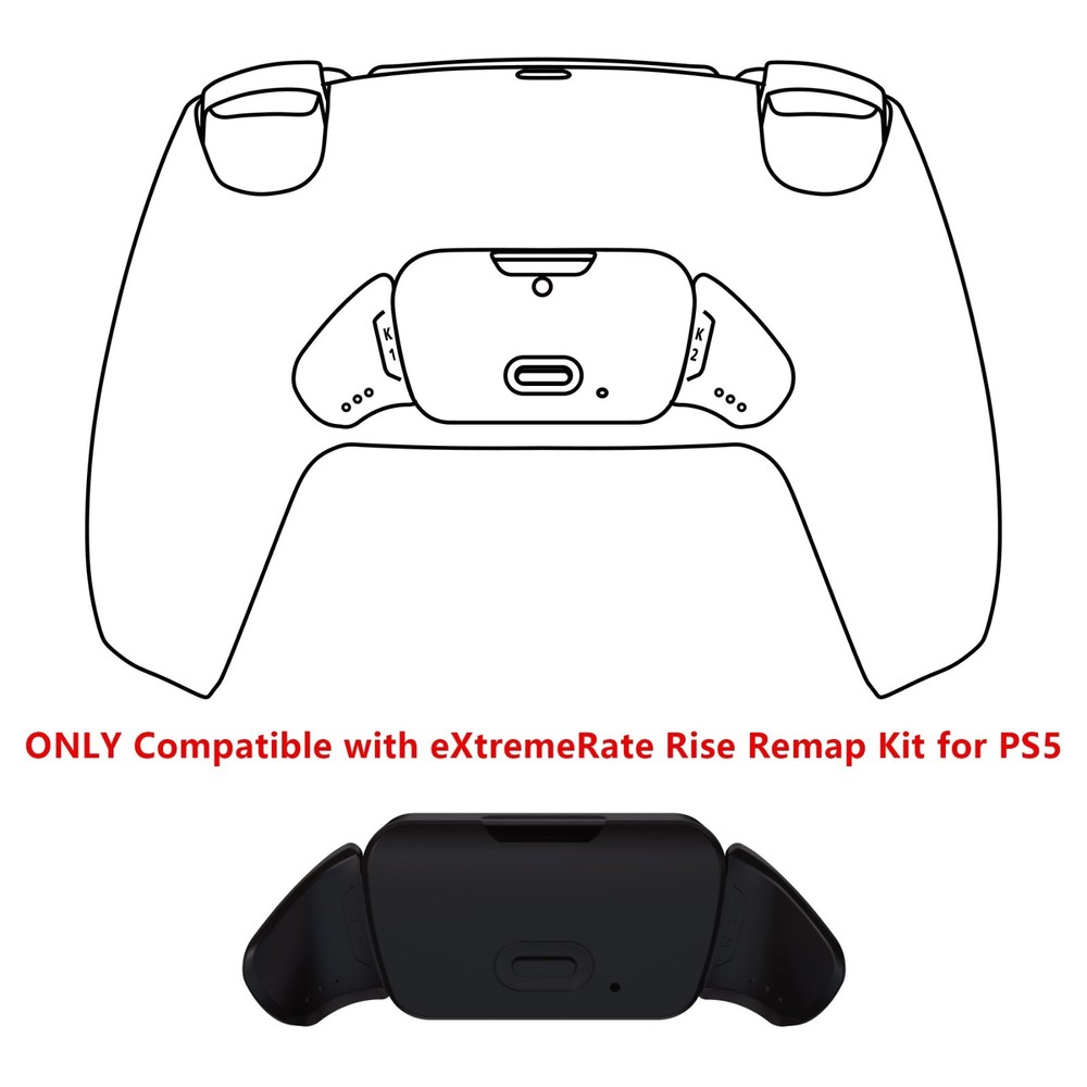 Replacement Redesigned K1 K2 Back Button Solid Black for PS5 RISE Remap Kit